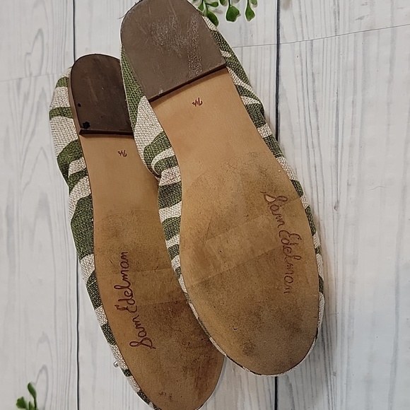 Sam Edelman Felicia Ballet Flats In Green & Beige Zebra Striped Womens Size 7.5 - Picture 7 of 9